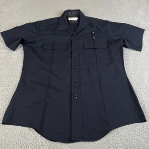 Elbeco Shirt Men 16 1/2 Blue 100% Wool Police Tactical Uniform Detective Work